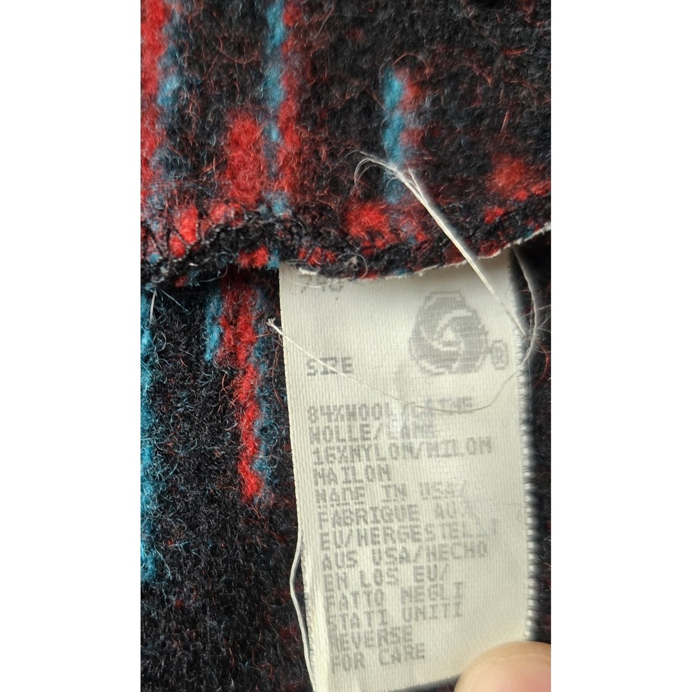 VTG Woolrich Aztec Wool Vest Women's XL Runs Small READ Concho Boxy Made In USA - Picture 6 of 7